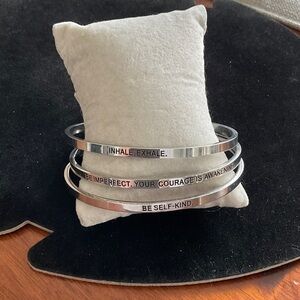 Inspirational Silver Bracelets Set